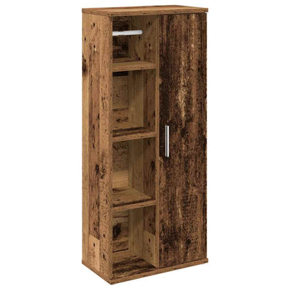 Badkamerkast met rolhouder 39x22x90 cm oud houtkleurig