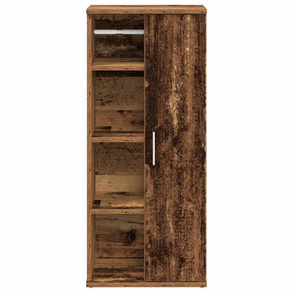 Badkamerkast met rolhouder 39x22x90 cm oud houtkleurig
