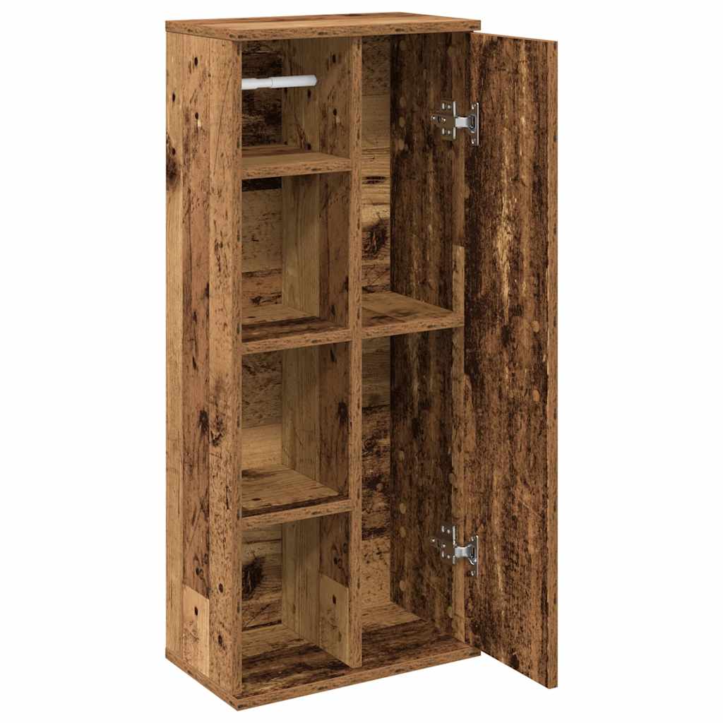 Badkamerkast met rolhouder 39x22x90 cm oud houtkleurig