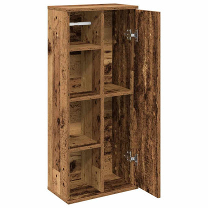 Badkamerkast met rolhouder 39x22x90 cm oud houtkleurig
