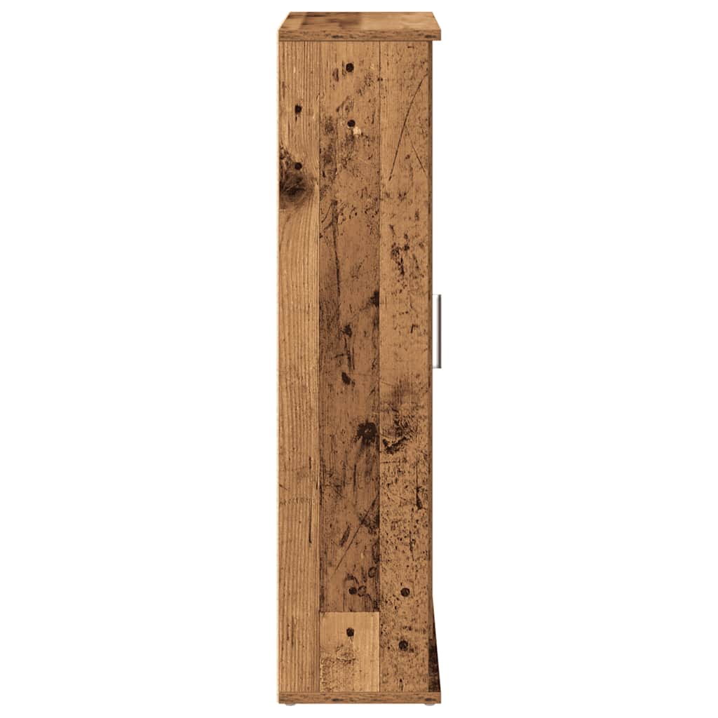 Badkamerkast met rolhouder 39x22x90 cm oud houtkleurig