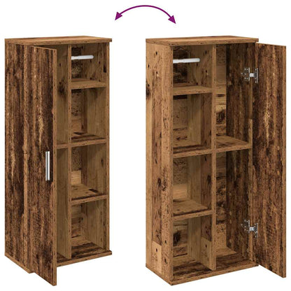 Badkamerkast met rolhouder 39x22x90 cm oud houtkleurig