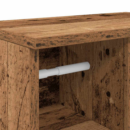 Badkamerkast met rolhouder 39x22x90 cm oud houtkleurig