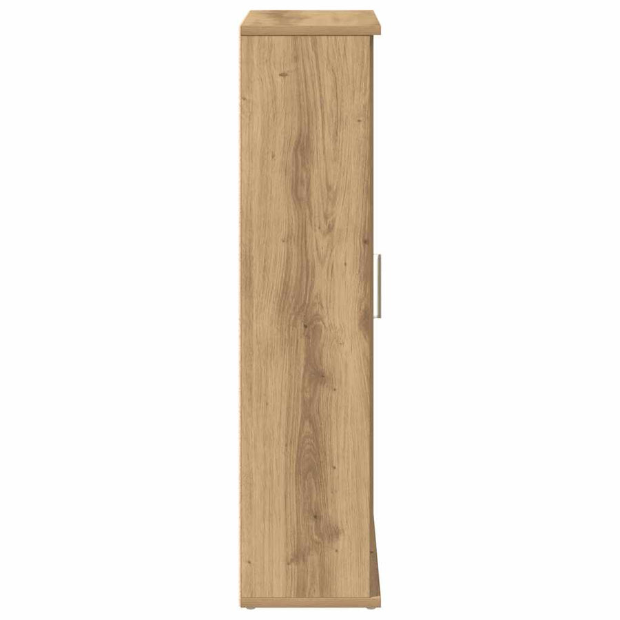 Badkamerkast Met Rolhouder 39X22X90 Cm Artisanaal Eikenkleur artisanaal eikenkleurig