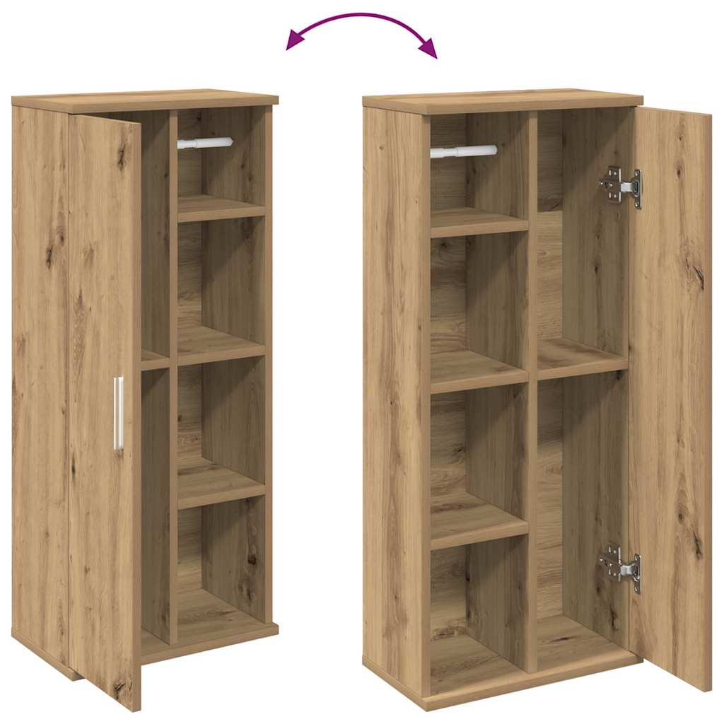 Badkamerkast Met Rolhouder 39X22X90 Cm Artisanaal Eikenkleur artisanaal eikenkleurig