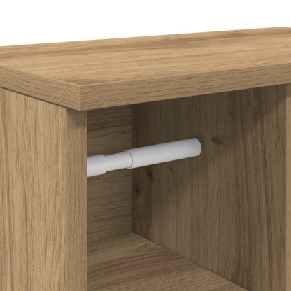 Badkamerkast Met Rolhouder 39X22X90 Cm Artisanaal Eikenkleur artisanaal eikenkleurig