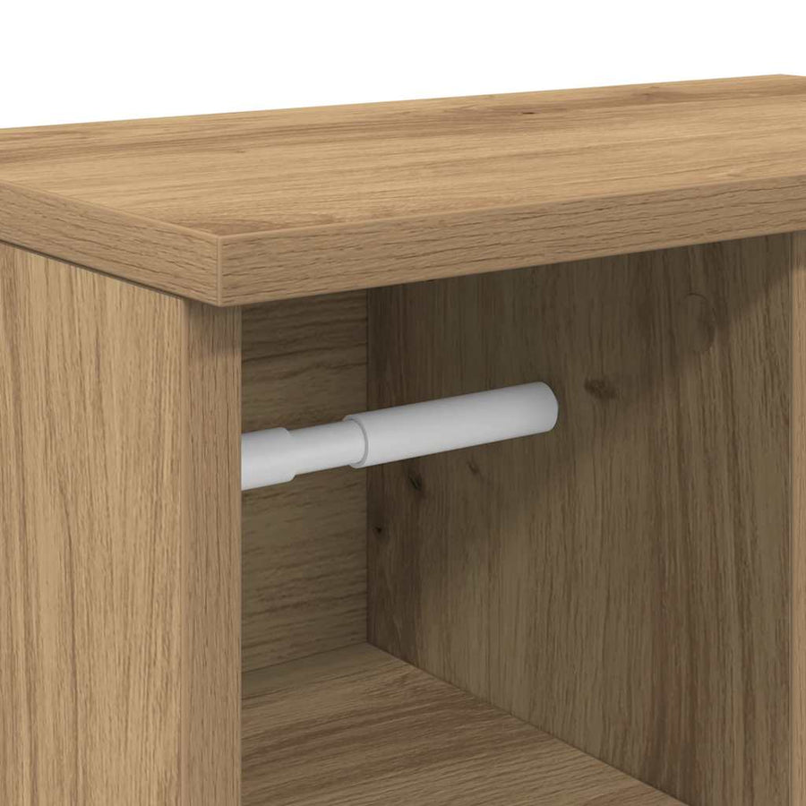 Badkamerkast Met Rolhouder 39X22X90 Cm Artisanaal Eikenkleur artisanaal eikenkleurig