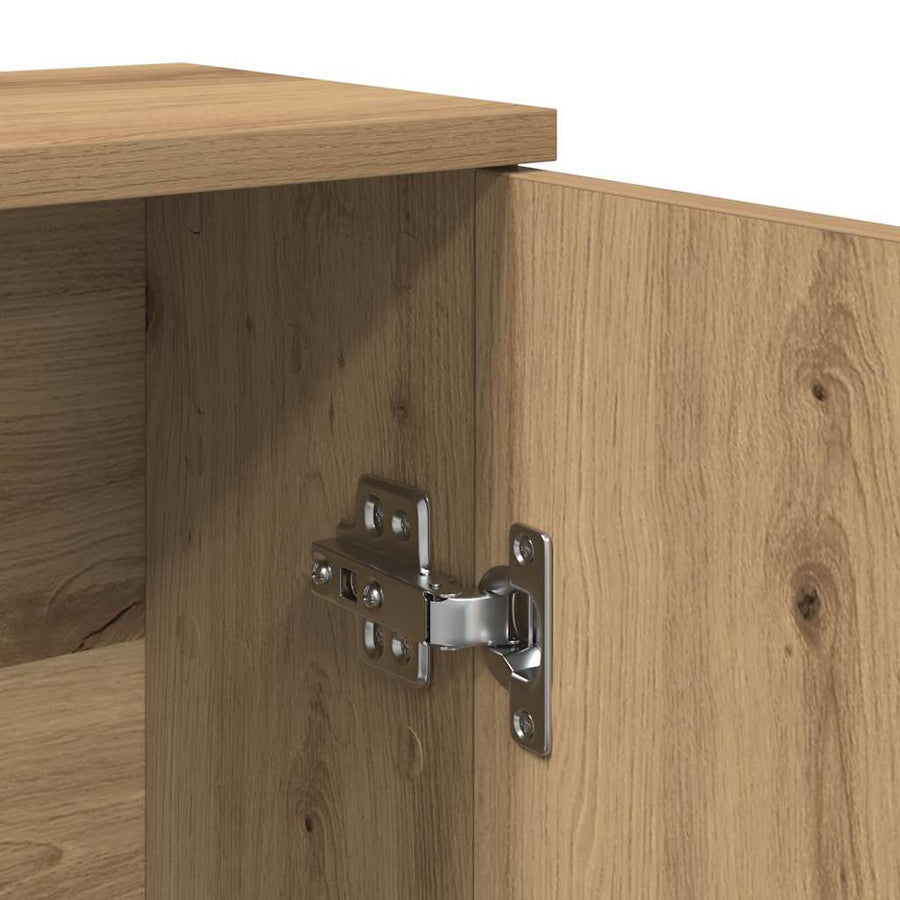 Badkamerkast Met Rolhouder 39X22X90 Cm Artisanaal Eikenkleur artisanaal eikenkleurig