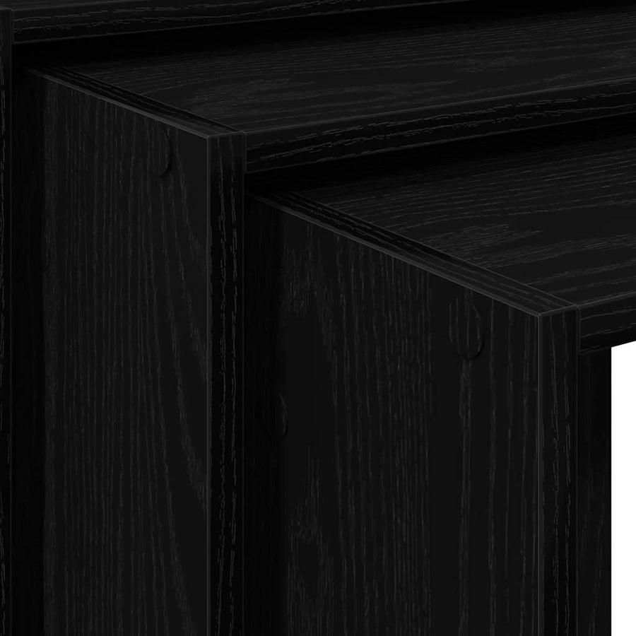 3-delige Tafeltjesset bewerkt hout zwart