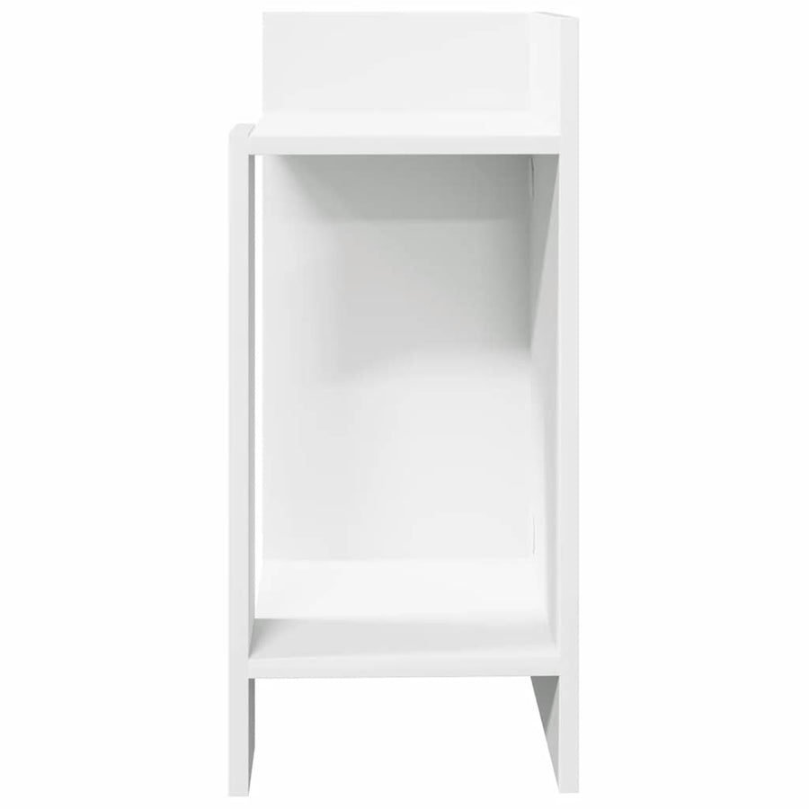 Bijzettafeltje met plank 25,5x27x60 cm wit