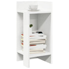 Bijzettafel met plank 25,5x27x60 cm wit