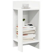 Bijzettafel met plank 25,5x27x60 cm wit