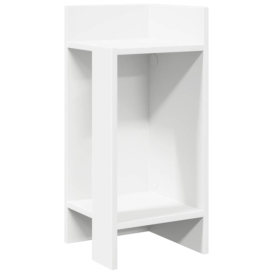 Bijzettafels 2 st met plank 25,5x27x60 cm wit