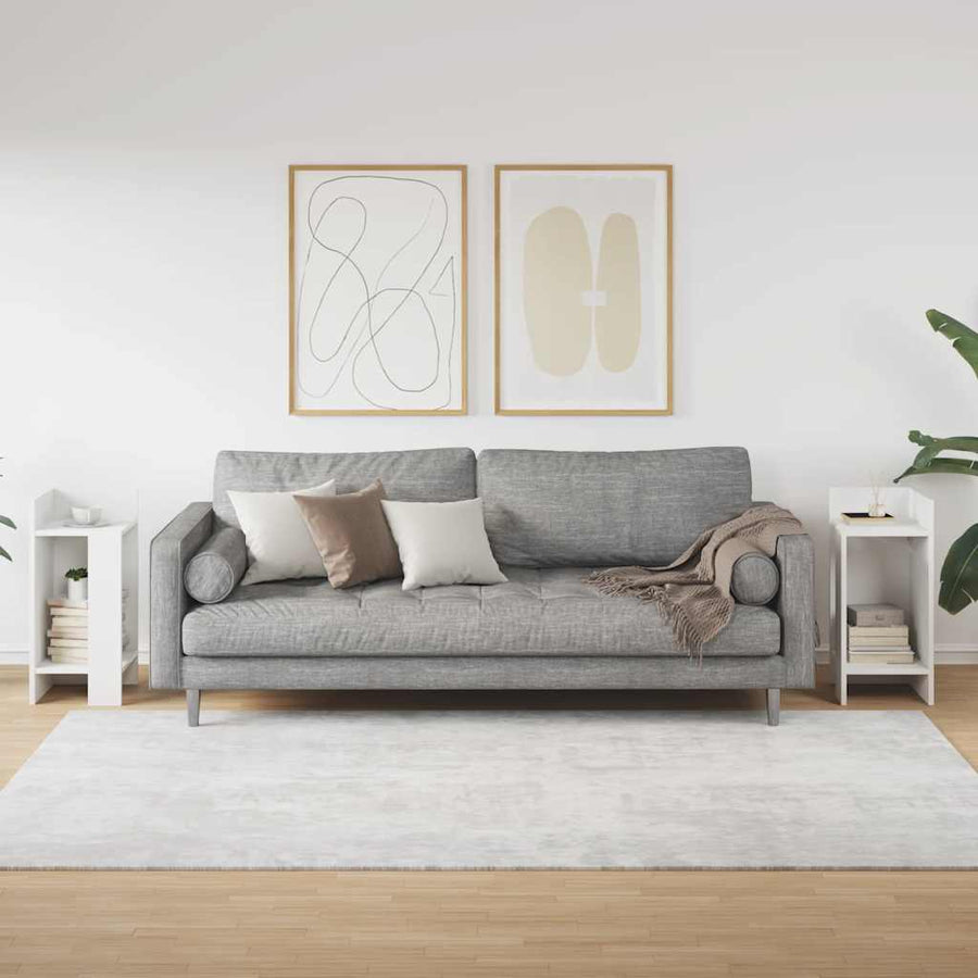 Bijzettafels 2 st met plank 25,5x27x60 cm wit