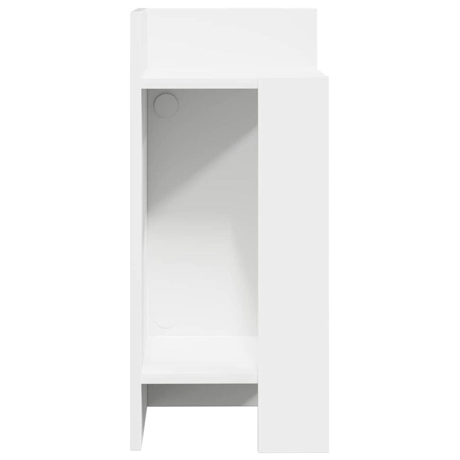 Bijzettafels 2 st met plank 25,5x27x60 cm wit