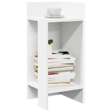 Bijzettafels 2 st met plank 25,5x27x60 cm wit