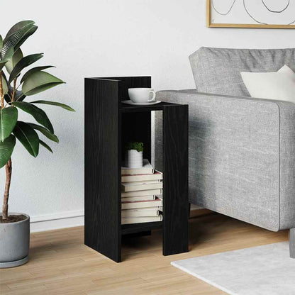 Bijzettafeltje met plank 25,5x27x60 cm zwart