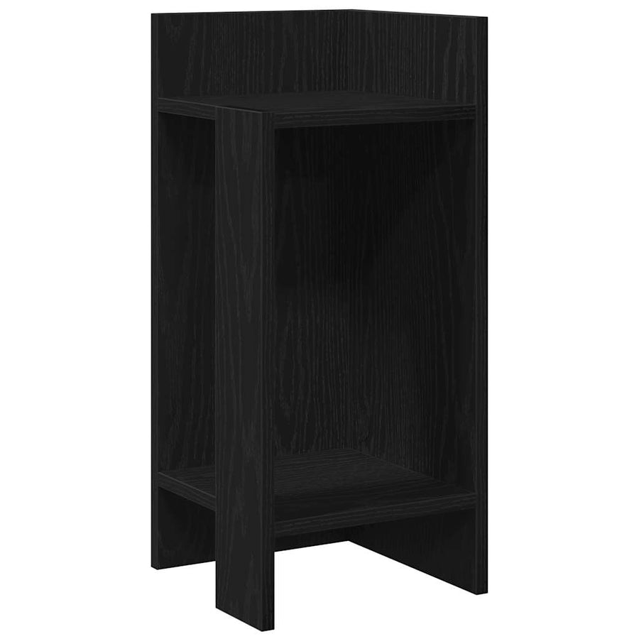 Bijzettafels 2 st met plank 25,5x27x60 cm zwart
