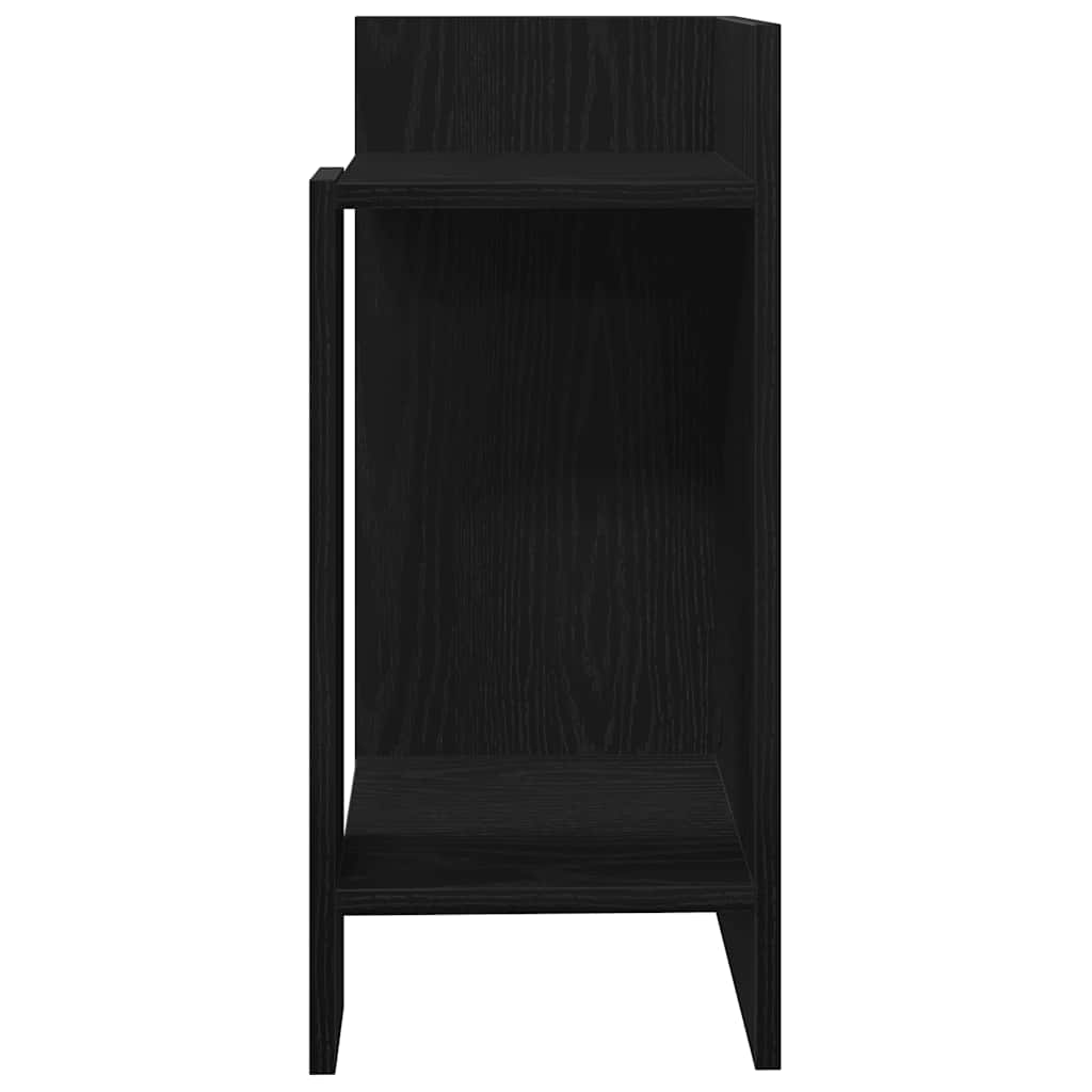 Bijzettafels 2 st met plank 25,5x27x60 cm zwart