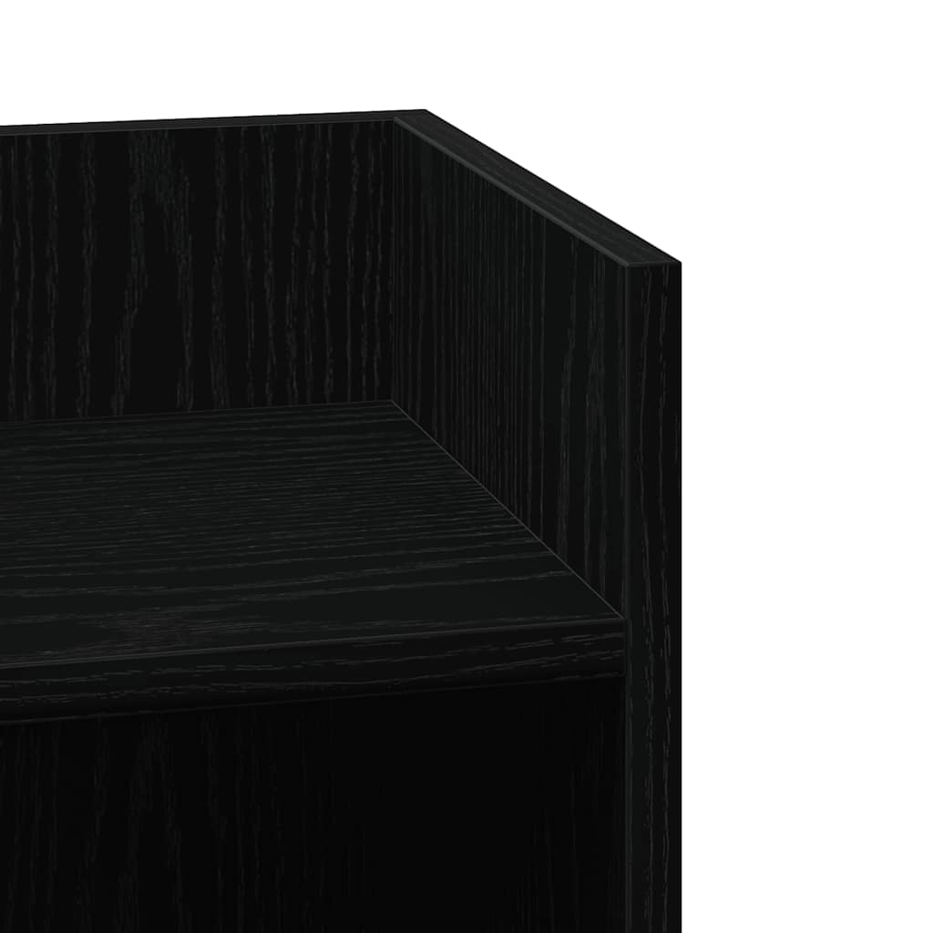 Bijzettafels 2 st met plank 25,5x27x60 cm zwart