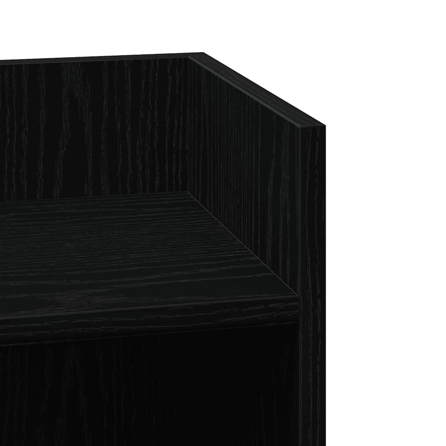 Bijzettafels 2 st met plank 25,5x27x60 cm zwart