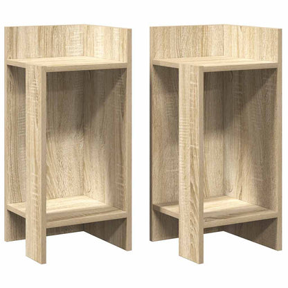 Bijzettafels 2 st met plank 25,5x27x60 cm sonoma eikenkleurig