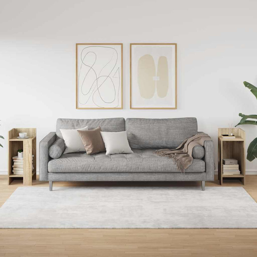 Bijzettafels 2 st met plank 25,5x27x60 cm sonoma eikenkleurig