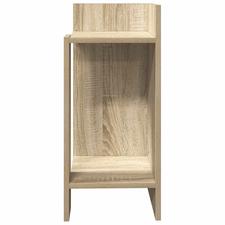 Bijzettafels 2 st met plank 25,5x27x60 cm sonoma eikenkleurig