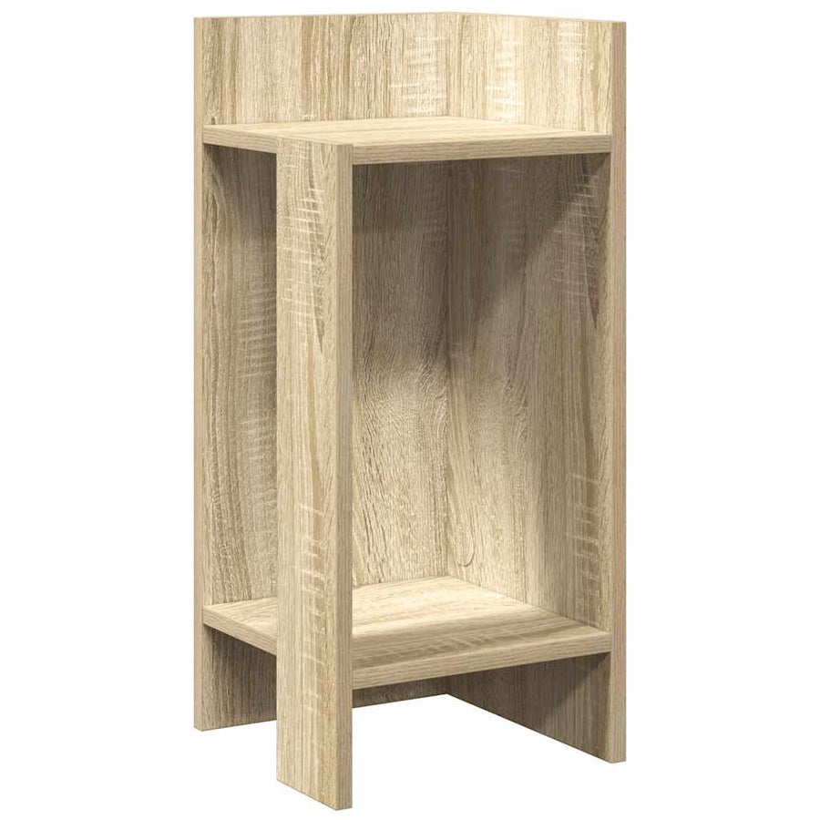 Bijzettafels 2 st met plank 25,5x27x60 cm sonoma eikenkleurig