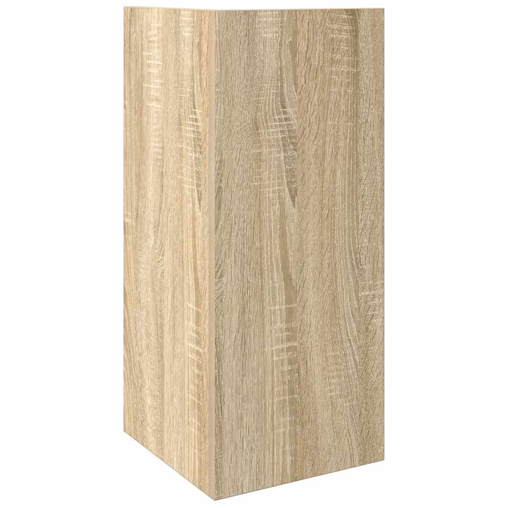 Bijzettafels 2 st met plank 25,5x27x60 cm sonoma eikenkleurig
