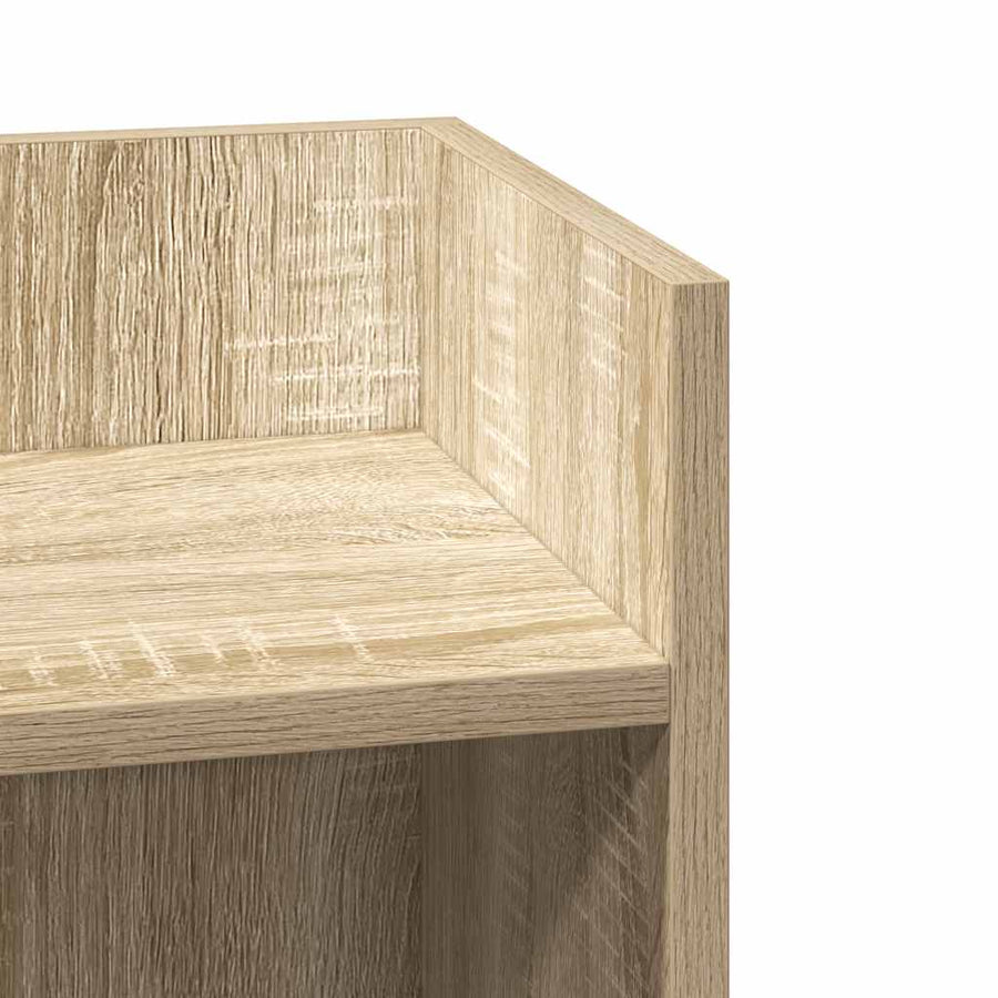 Bijzettafels 2 st met plank 25,5x27x60 cm sonoma eikenkleurig