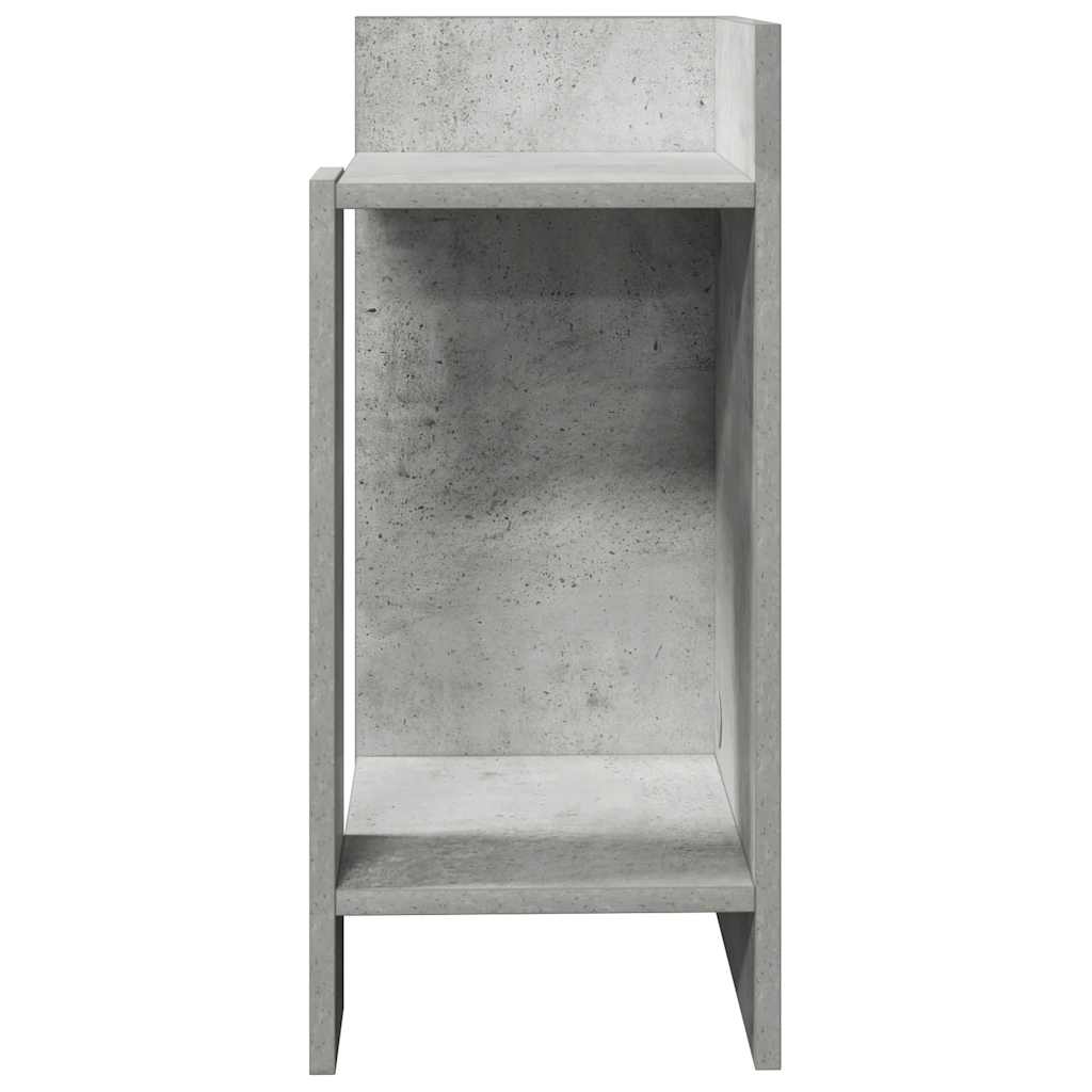 Bijzettafeltje met plank 25,5x27x60 cm betongrijs