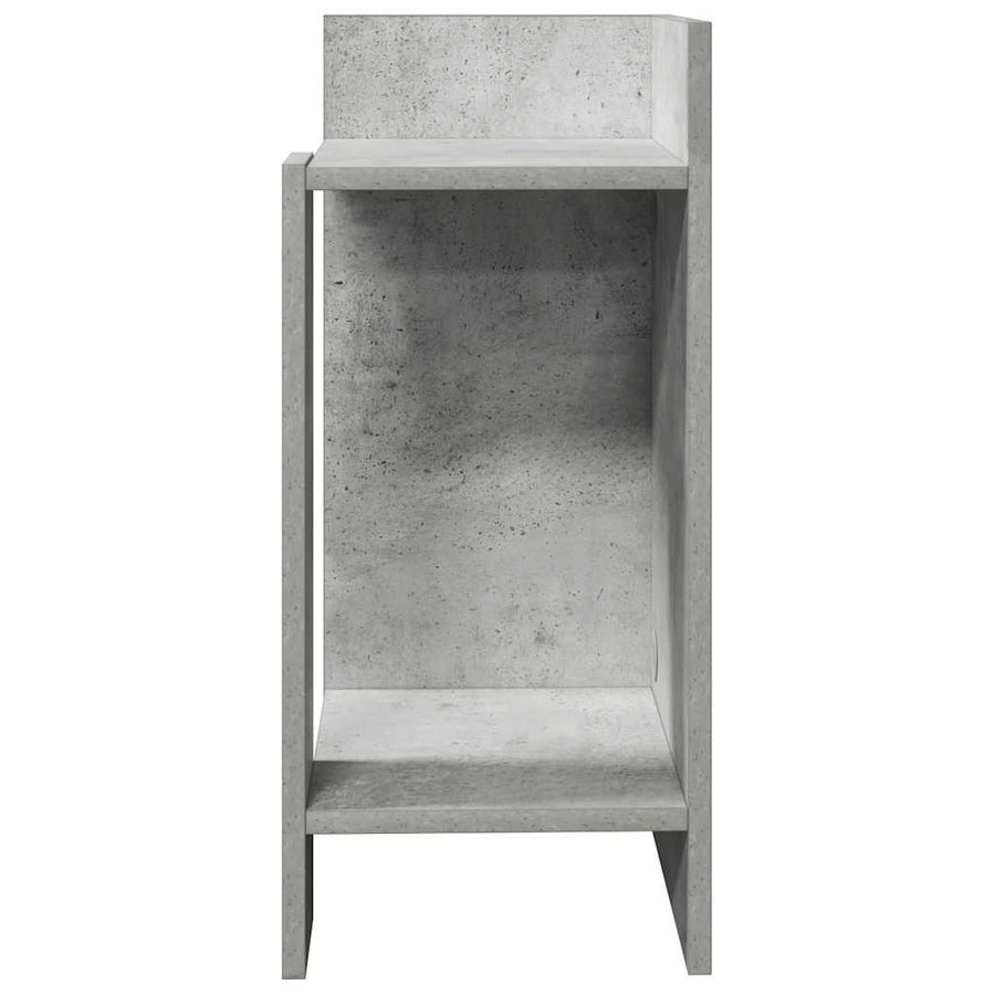 Bijzettafeltje met plank 25,5x27x60 cm betongrijs