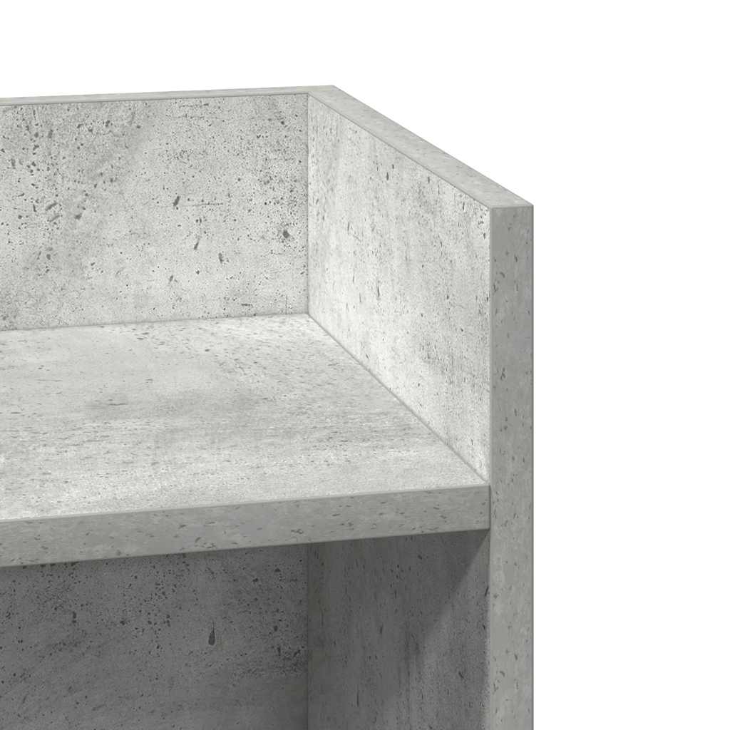 Bijzettafeltje met plank 25,5x27x60 cm betongrijs