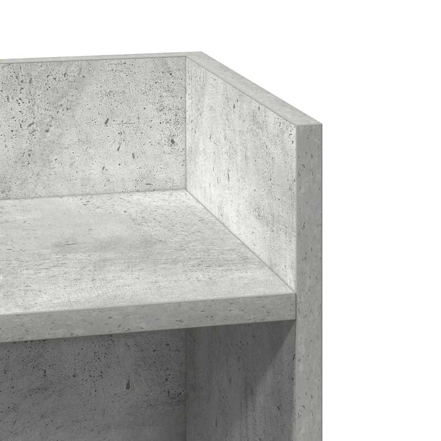 Bijzettafeltje met plank 25,5x27x60 cm betongrijs