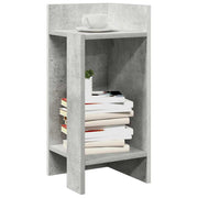 Bijzettafel met plank 25,5x27x60 cm betongrijs