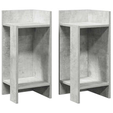 Bijzettafels 2 st met plank 25,5x27x60 cm betongrijs