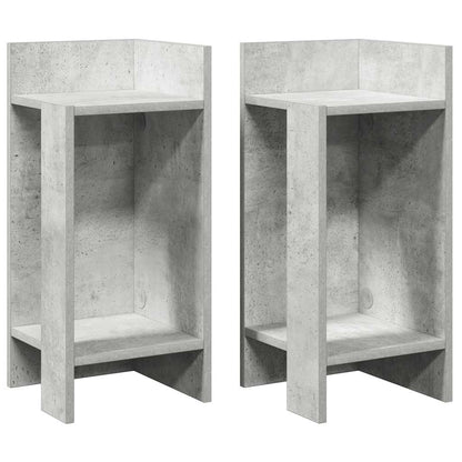Bijzettafels 2 st met plank 25,5x27x60 cm betongrijs