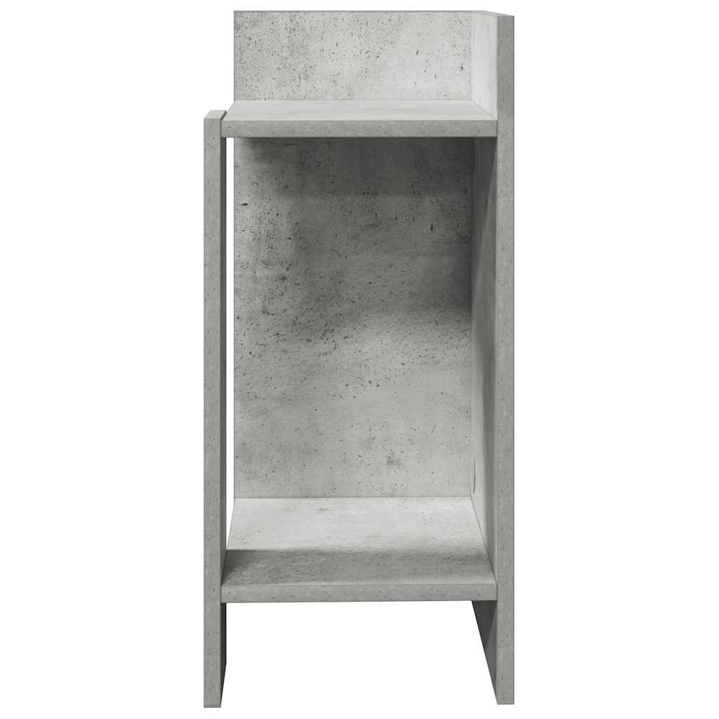 Bijzettafels 2 st met plank 25,5x27x60 cm betongrijs