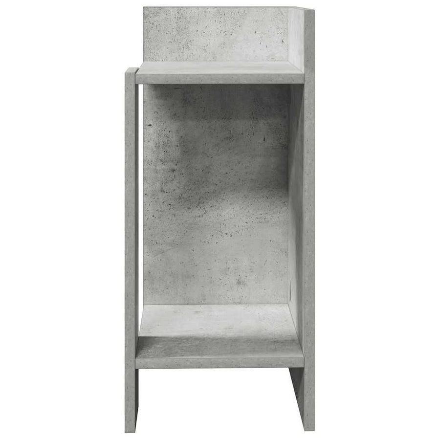 Bijzettafels 2 st met plank 25,5x27x60 cm betongrijs