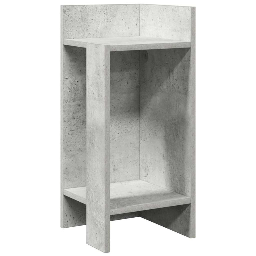Bijzettafels 2 st met plank 25,5x27x60 cm betongrijs