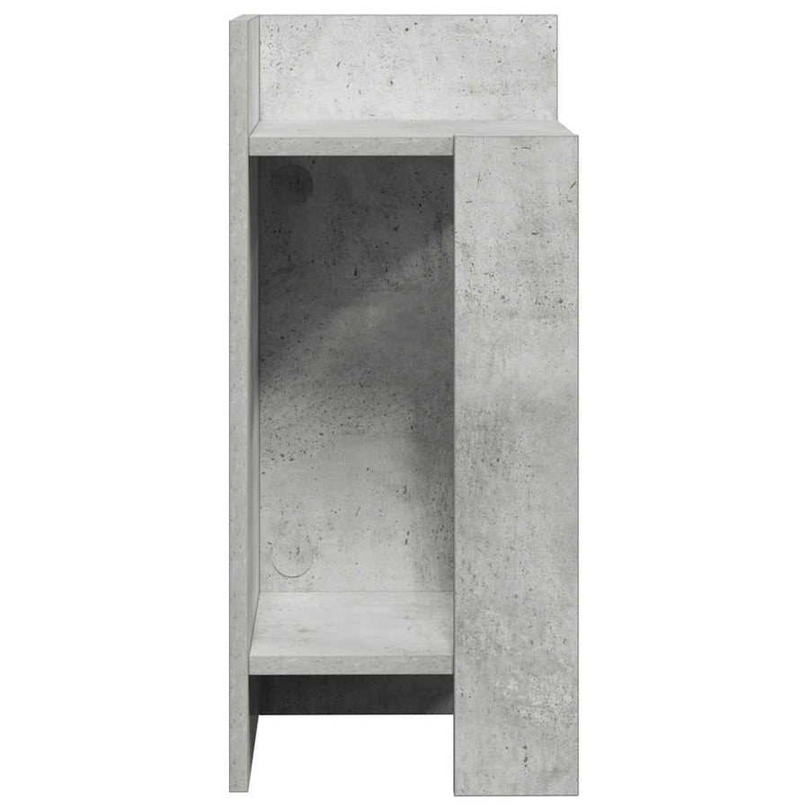 Bijzettafels 2 st met plank 25,5x27x60 cm betongrijs