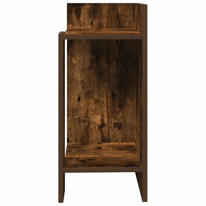 Bijzettafeltje met plank 25,5x27x60 cm gerookt eikenkleurig