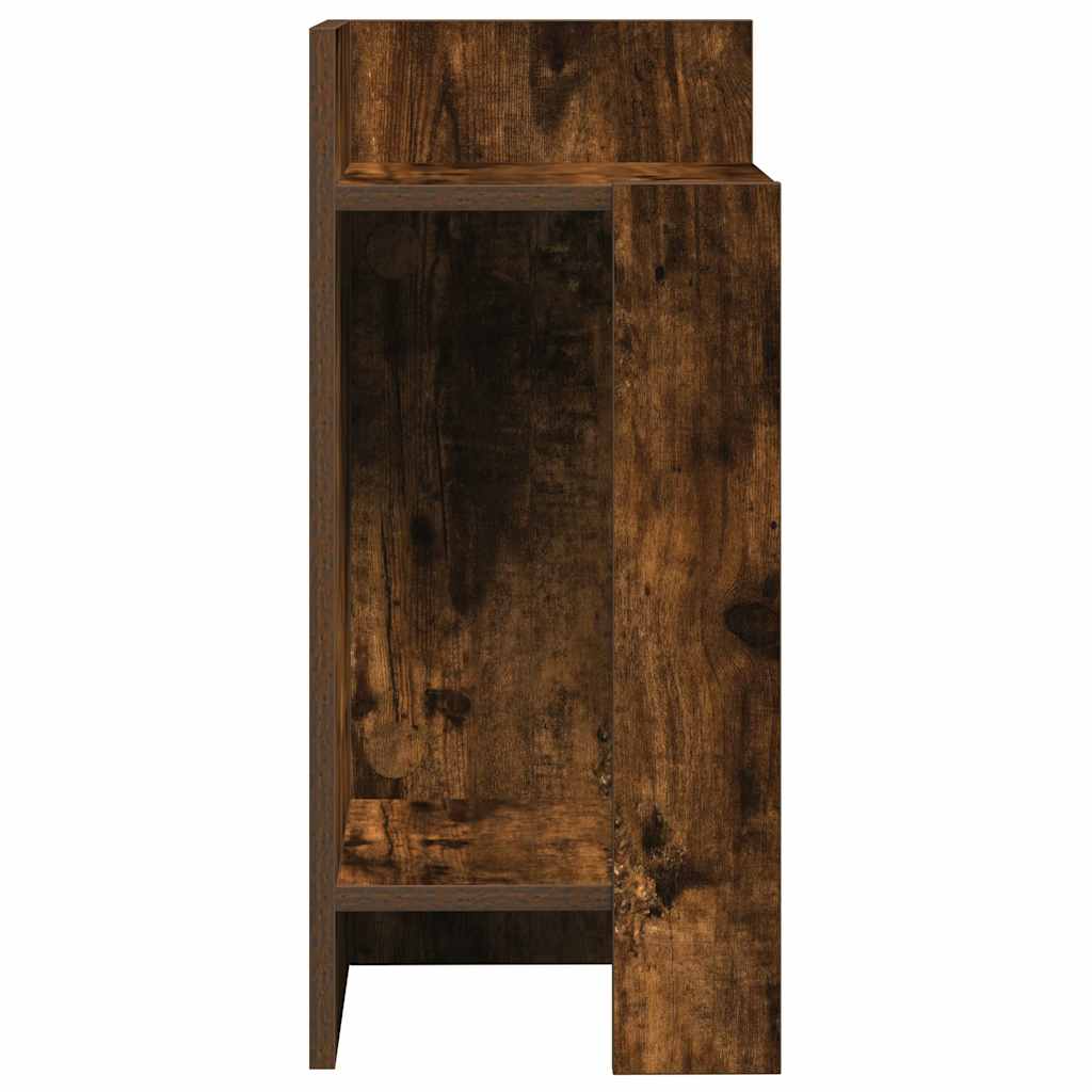Bijzettafeltje met plank 25,5x27x60 cm gerookt eikenkleurig