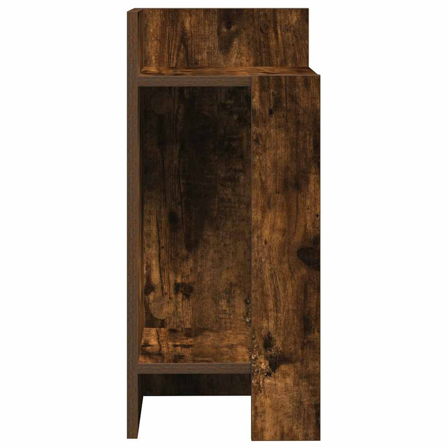 Bijzettafeltje met plank 25,5x27x60 cm gerookt eikenkleurig