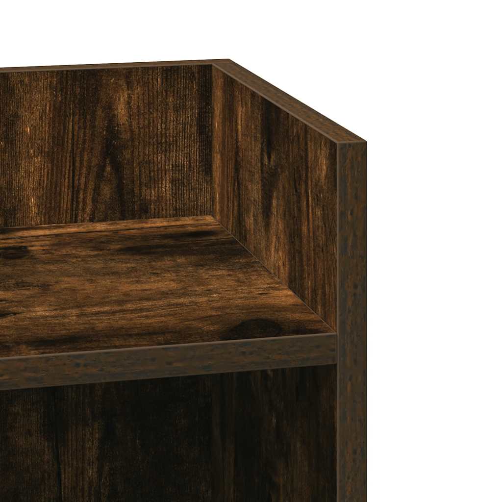 Bijzettafeltje met plank 25,5x27x60 cm gerookt eikenkleurig