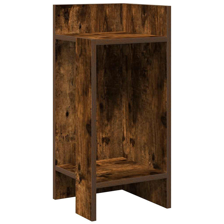 Bijzettafels 2 st met plank 25,5x27x60 cm gerookt eikenkleurig