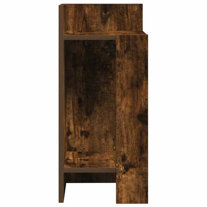 Bijzettafels 2 st met plank 25,5x27x60 cm gerookt eikenkleurig