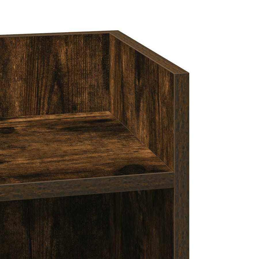 Bijzettafels 2 st met plank 25,5x27x60 cm gerookt eikenkleurig