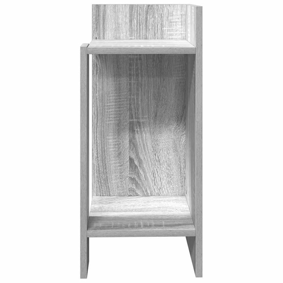 Bijzettafeltje met plank 25,5x27x60 cm grijs sonoma eikenkleur